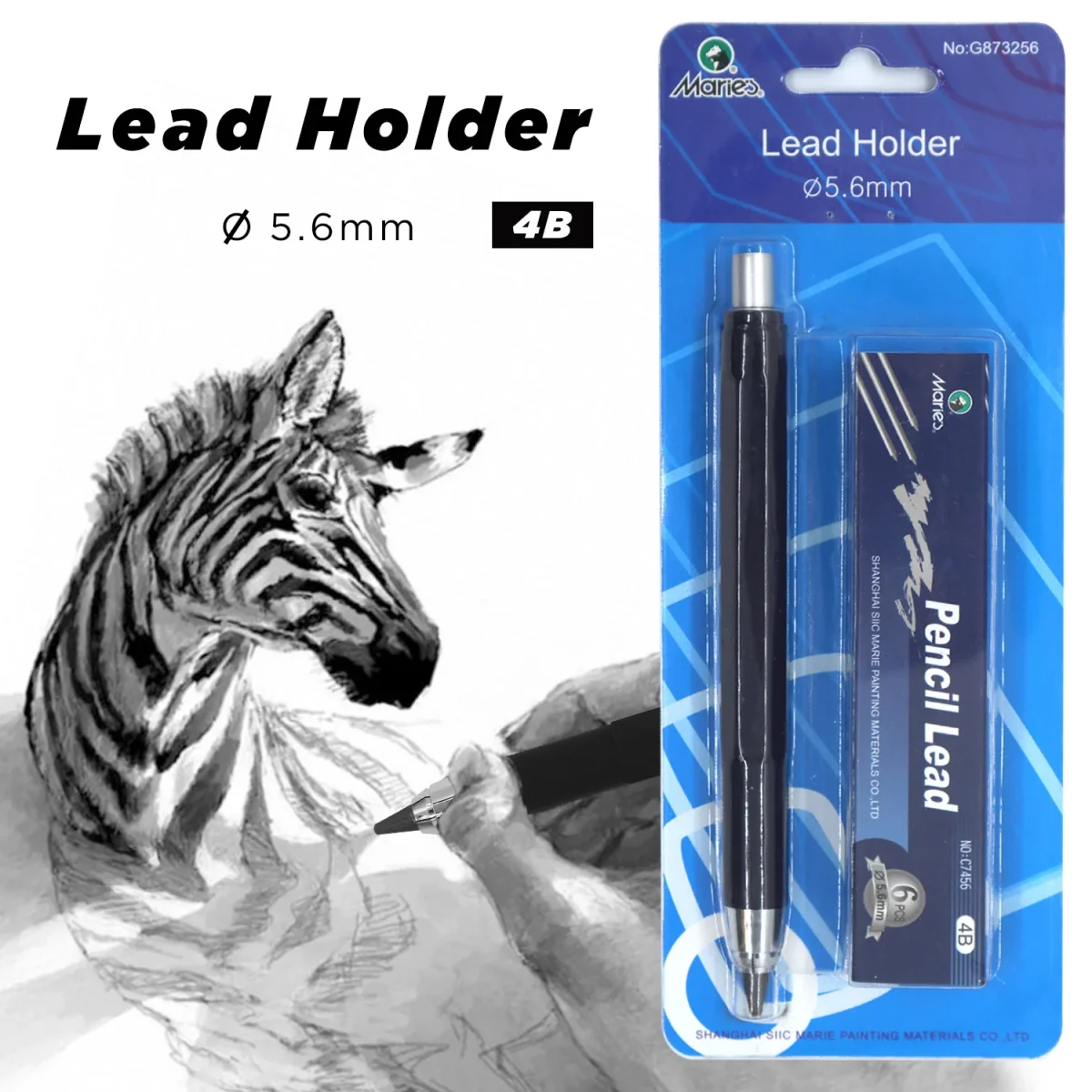5.6mm Mechanical Pencil Lead Holder Clutch with 6pcs 4B Pencil Leads - Bild 3