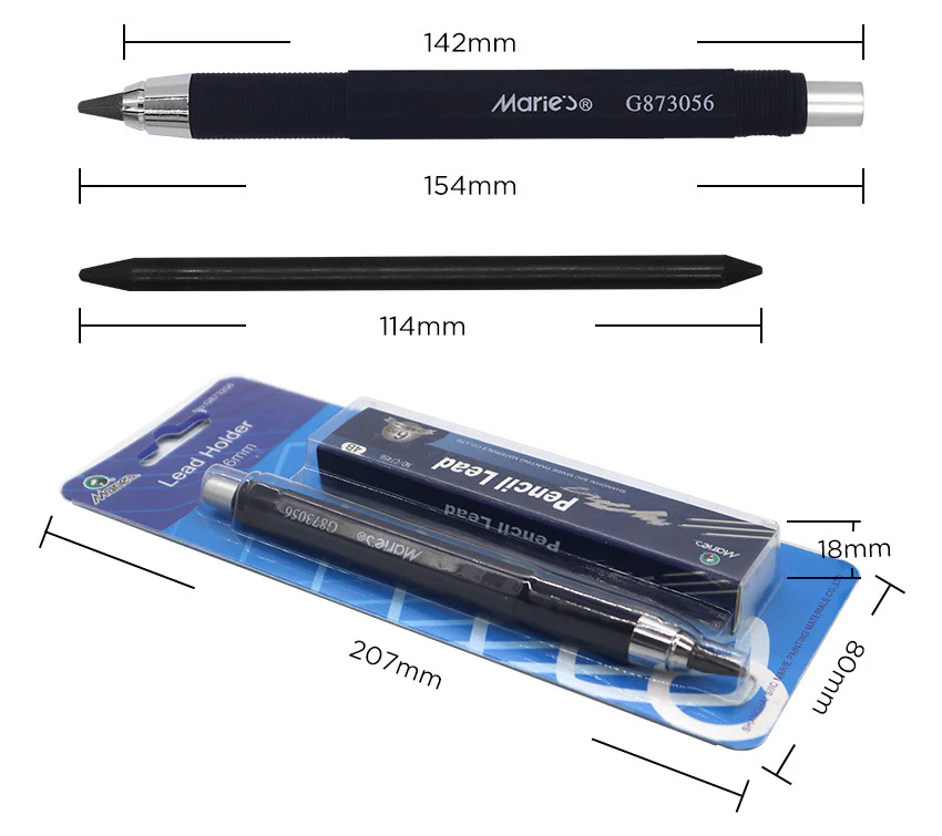 5.6mm Mechanical Pencil Lead Holder Clutch with 6pcs 4B Pencil Leads - Bild 8
