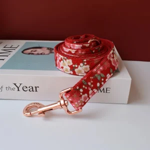 Red Cherry Blossom Print Leash