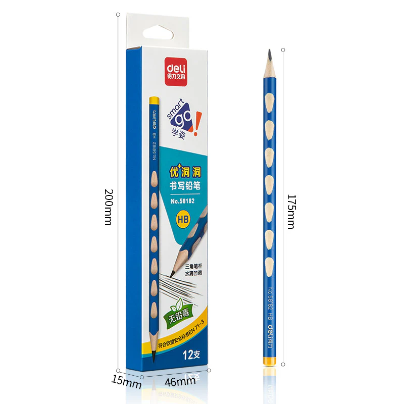 DELI Triangular Pole with Grip Correction HB Wood Pencils for Kids - Bild 4