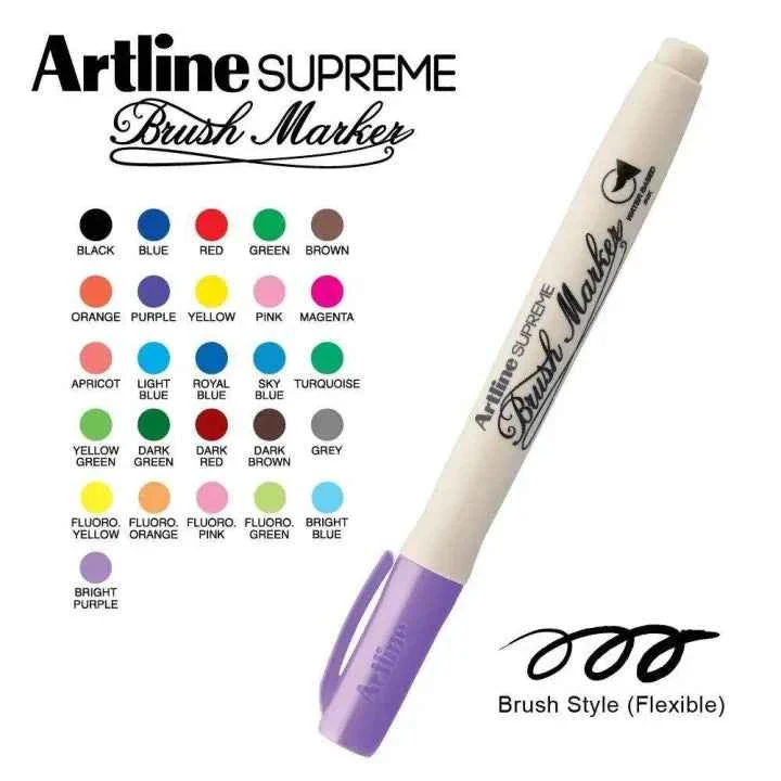 Artline Supreme Calligraphy Brush Marker Pen 20 Colors - Bild 3