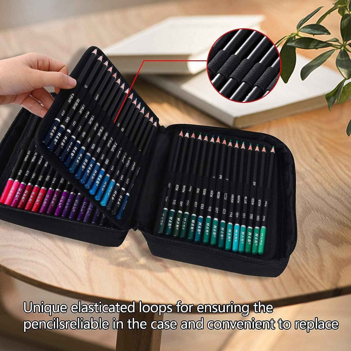 H&B 120 Colored Pencils Kit Oil Based with Zipper Storage Case - Bild 3