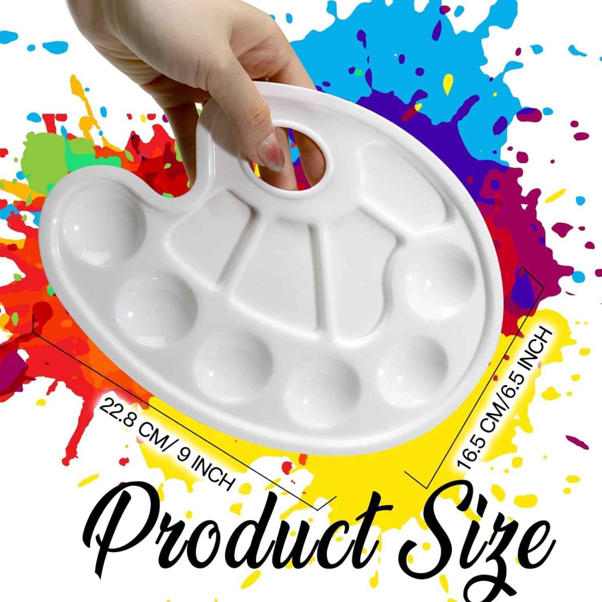 20Pcs Oval Paint Tray Palettes Plastic with Thumb Hole - Bild 5