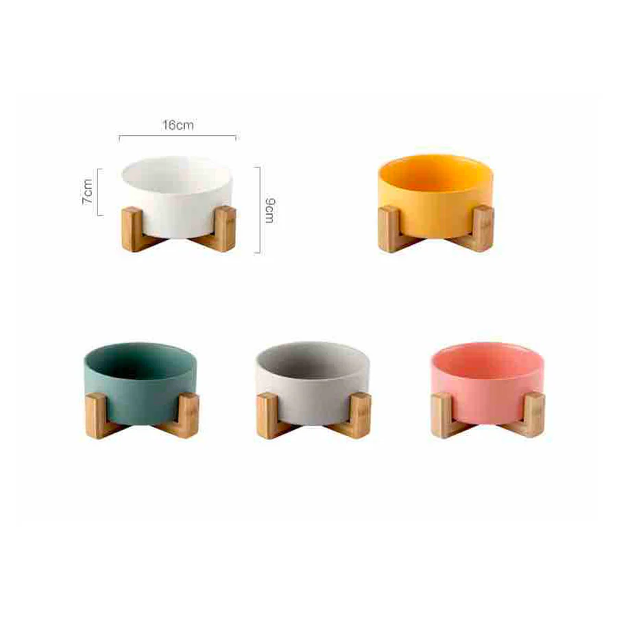 Ceramic Dog Bowl with Wooden Stand - Bild 8