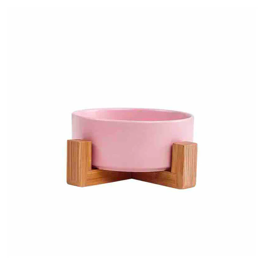 Ceramic Dog Bowl with Wooden Stand - Bild 6
