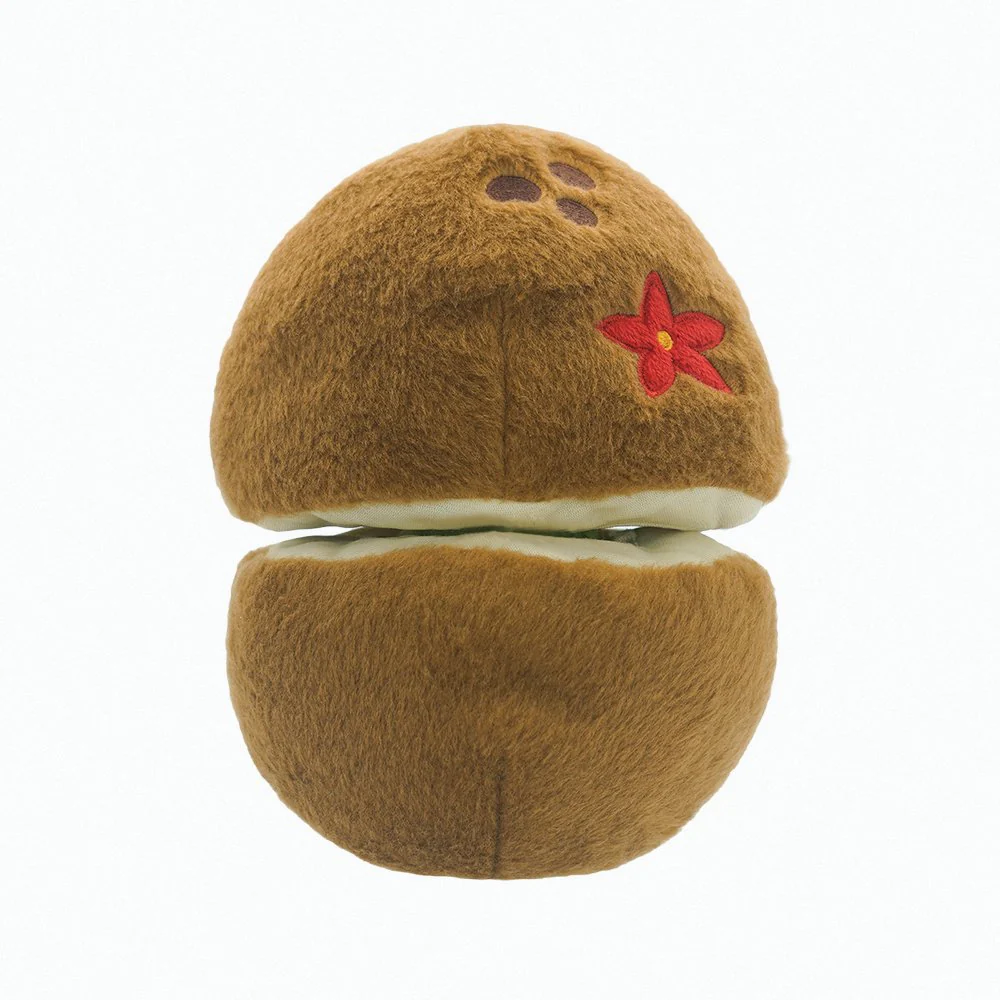 HugSmart Puzzle Hunter Fruity Critterz 2 Toys In 1 Coconut And Frog Interactive Plush Toy For Dogs - Bild 4