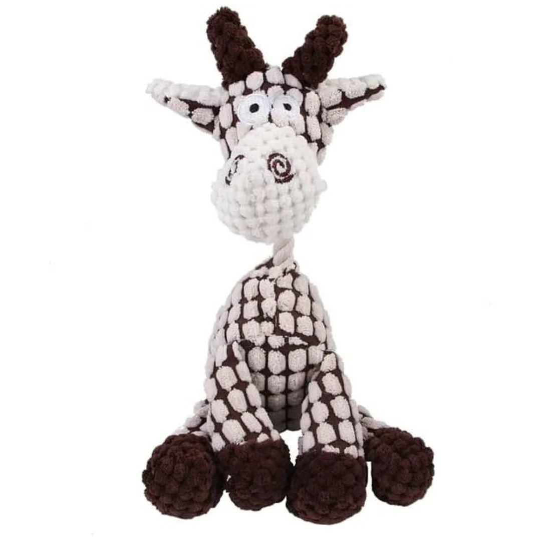 Cosy Corduroy Animal Rope Neck Plush Dog Toy - Bild 7