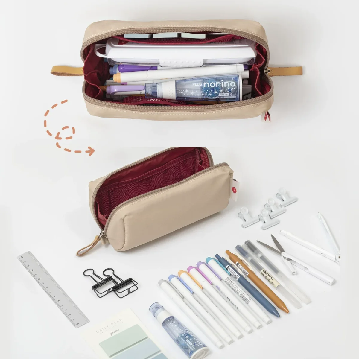 Soft Nylon Waterproof Pencil Case | Large Capacity Stationery Pouch - Bild 9