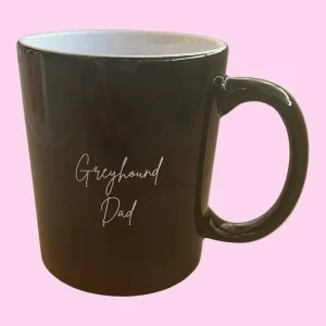 Greyhound Dad Laser Engraved Black Mug