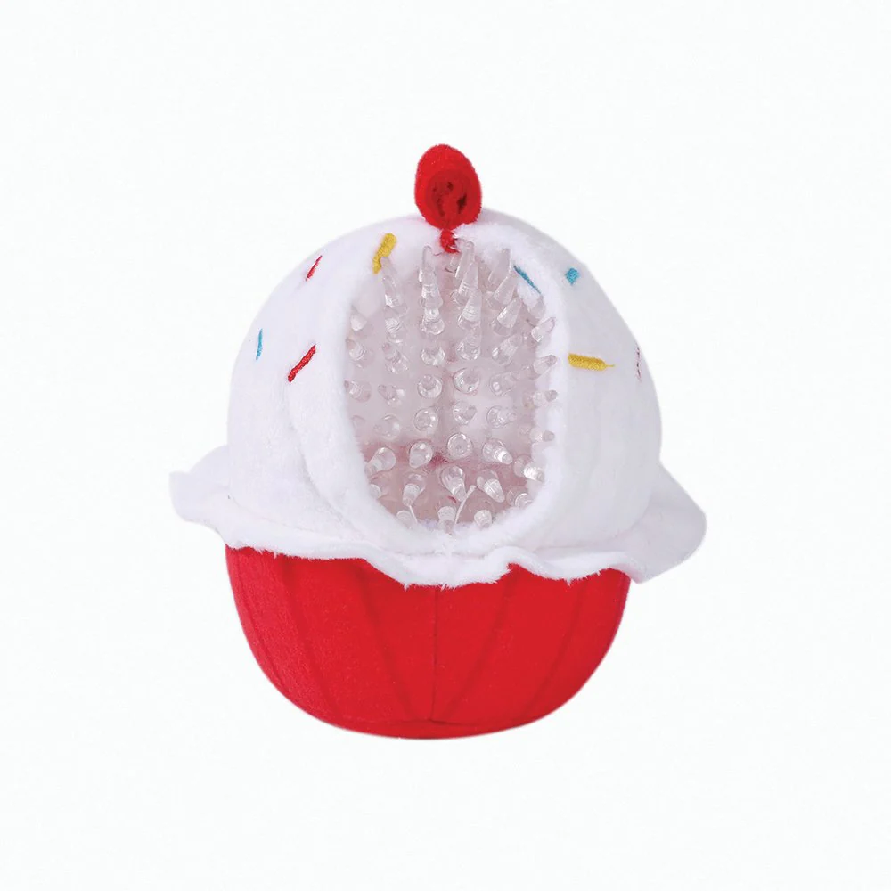 Super Ball Cupcake Plush Dog Toy with Big Squeaker Ball - Bild 4