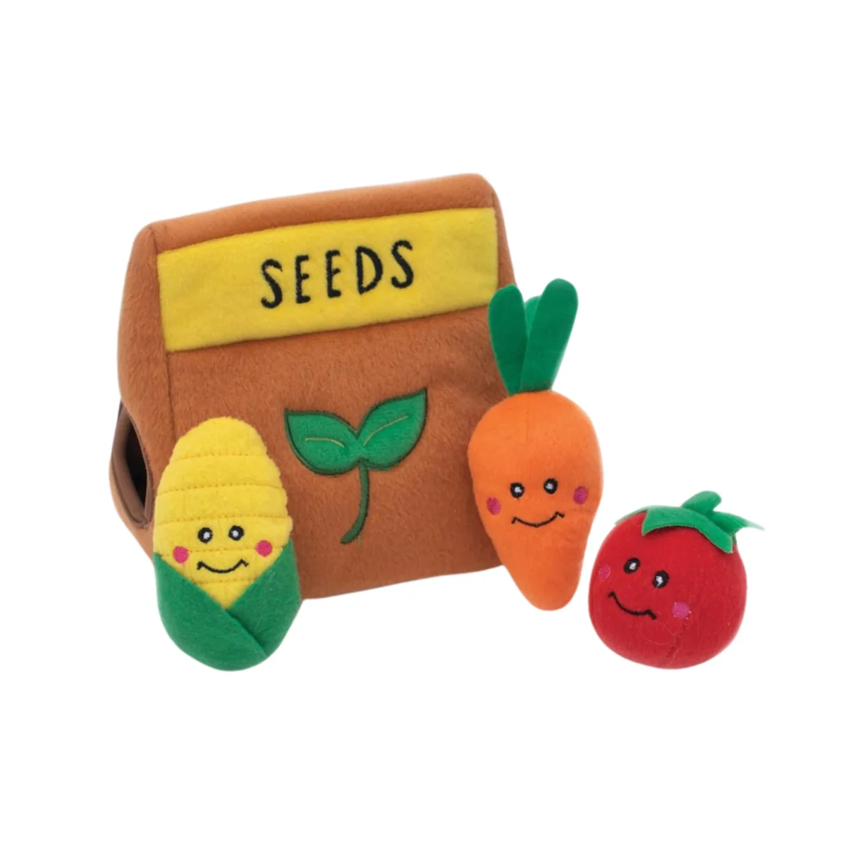 Zippy Paws Burrow Seed Packet and 3 Veggies Squeaky Puzzle Plush Dog Toy | 2-in-1 Hide and Seek Activity Toys - Bild 2