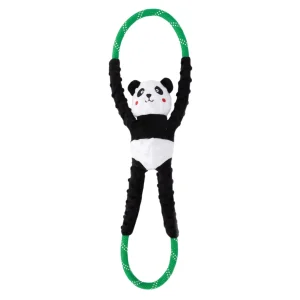 Zippy Paws RopeTugz Panda Squeaker Dog Toy with Rope