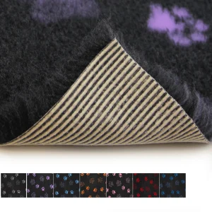 Charcoal paw print vet bedding by ProFleece - cut pieces